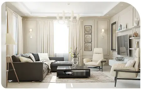 Living Room Curtains Dubai In Luxury home