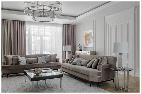 Living Room Curtains Dubai In Luxury home