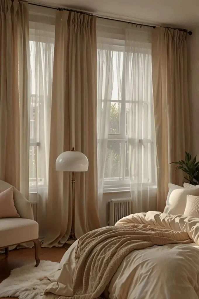 Beige window Curtains in Dubai