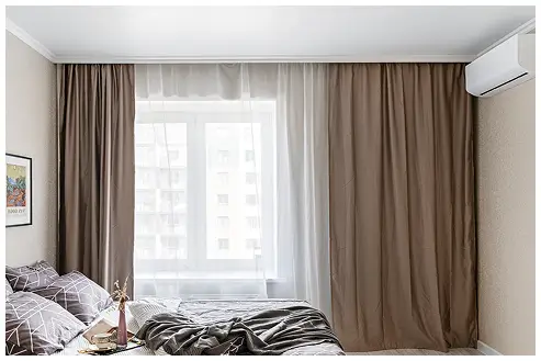 Bedroom Beige Curtains in Dubai