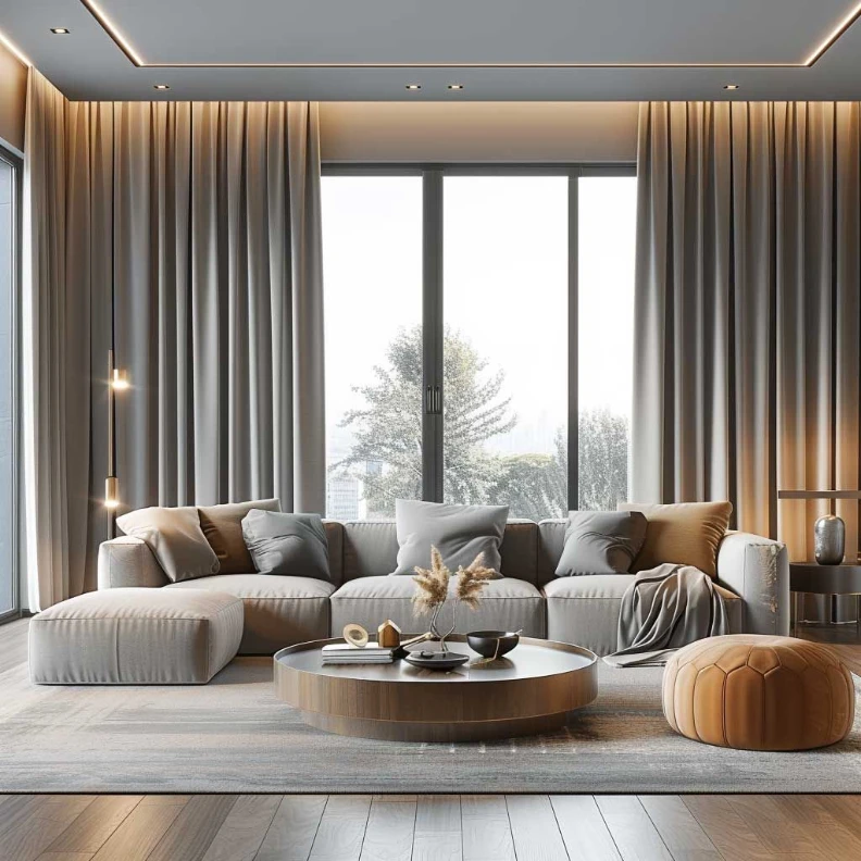 Floor to ceiling blackout curtains in Dubai Home
