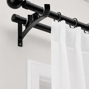 2pcs Curtain Rod Bracket Double Curtain Hook Double Rod Base Bracket Curtain Rod