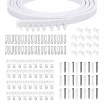 COOLive 4-Pack No Drill Needed Curtain Rod Holders Brackets