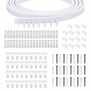 COOLive 4-Pack No Drill Needed Curtain Rod Holders Brackets